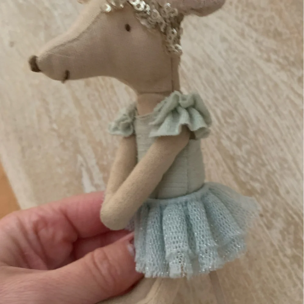 Maileg Ballerina Mouse Magnetic Hands Pale Blue Tutu 5” - Picture 2 of 6